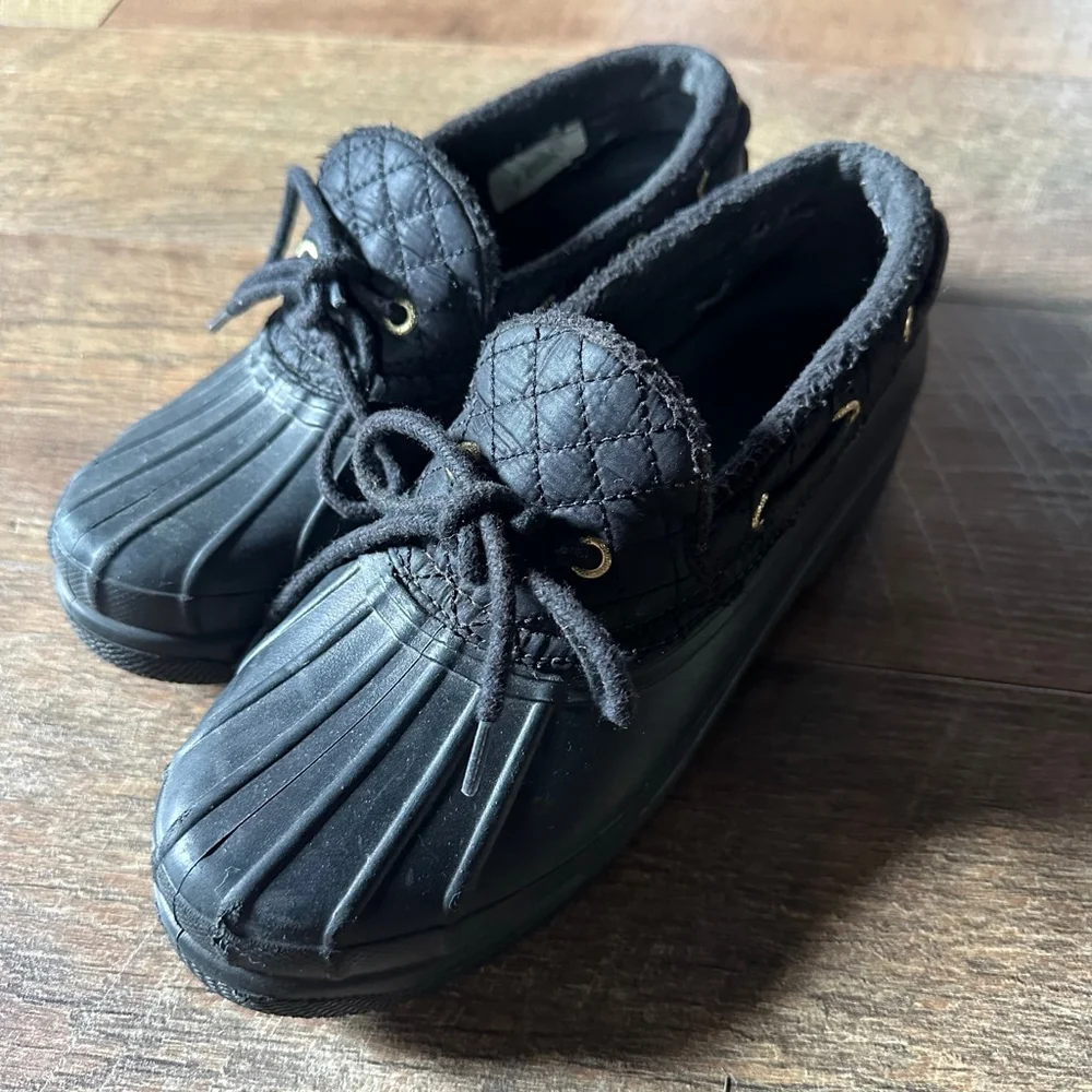Women's Sperry Top-Sider Winter & Rain Boots 6.5 Black Gold